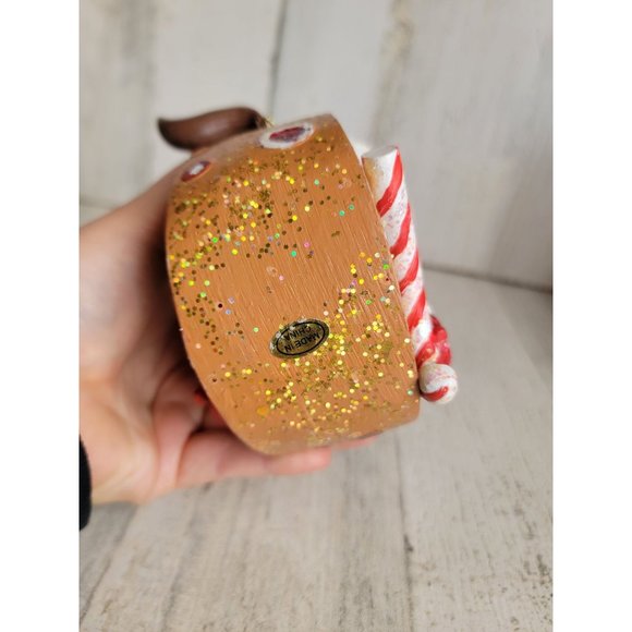 Unique glitter Santa Claus rocking horse candy cane home figure Xmas - Picture 7 of 8